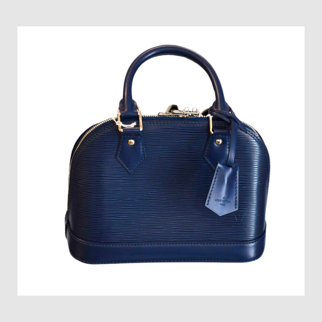 preowned Louis Vuitton Blue Epi Alma BB Handbag 