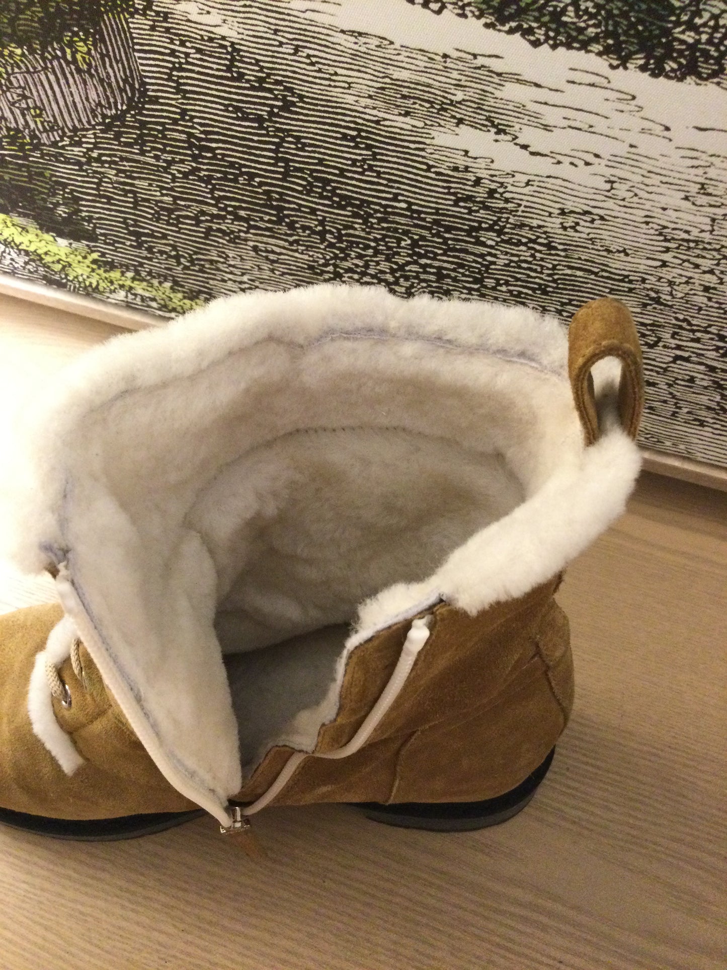 Fendi Brown Suede Shearling Lined Lace Up Boots (7)