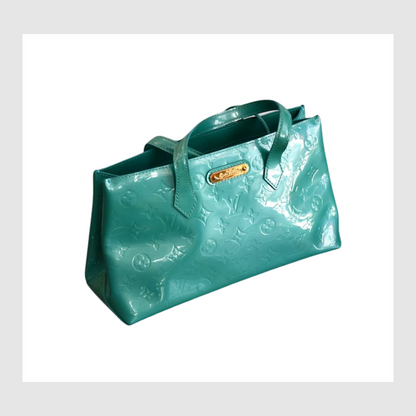 Louis Vuitton Green Metallic Vernis Monogram Wilshire Bag( No first time buyer discount applies)