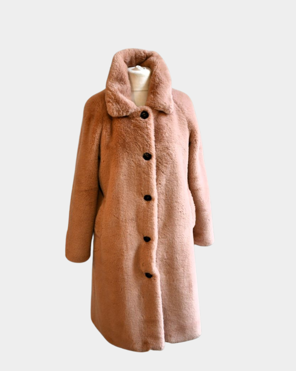 Rino and Pelle Soft Pink Faux Fur Button Down Coat (12-14)