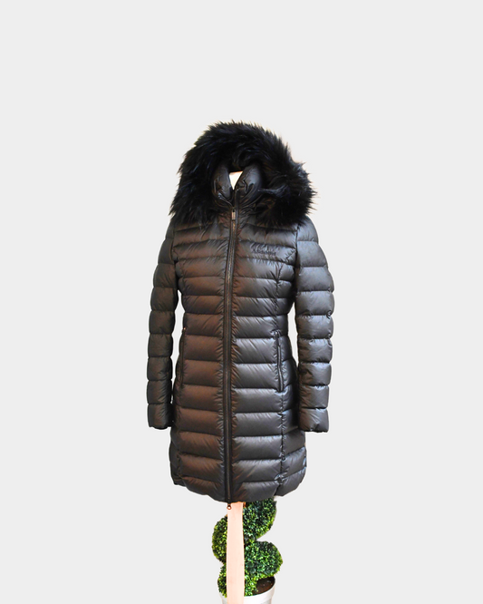 Schoffel Black Quilted 3/4 Hooded Puffer Coat (8-10)