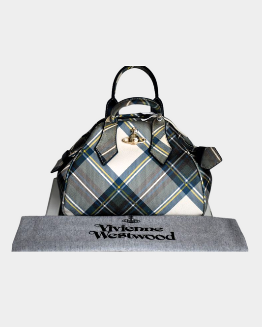 Preowned Vivienne Westwood Yasmine Continental Tartan Handbag with dustbag
