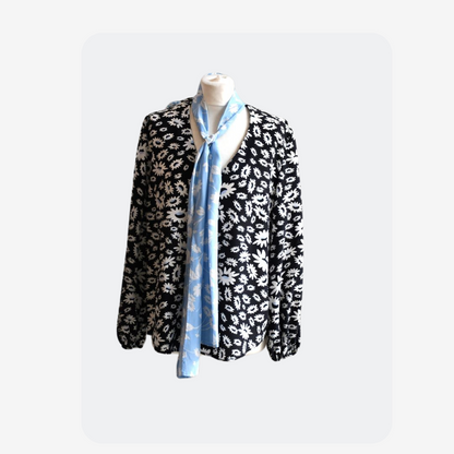 preowend Rixo Long Sleeve Silk Neck Tie Blouse