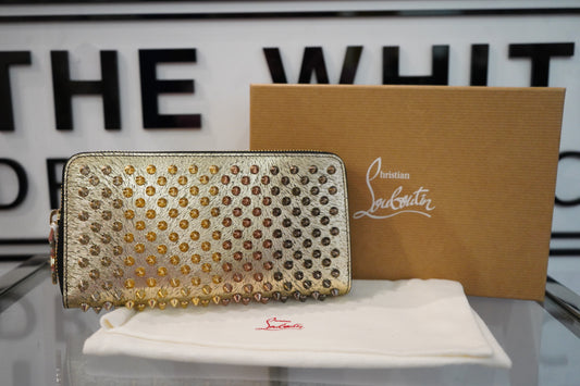 Preowned Panettone Spikes Gold Metal Wallet