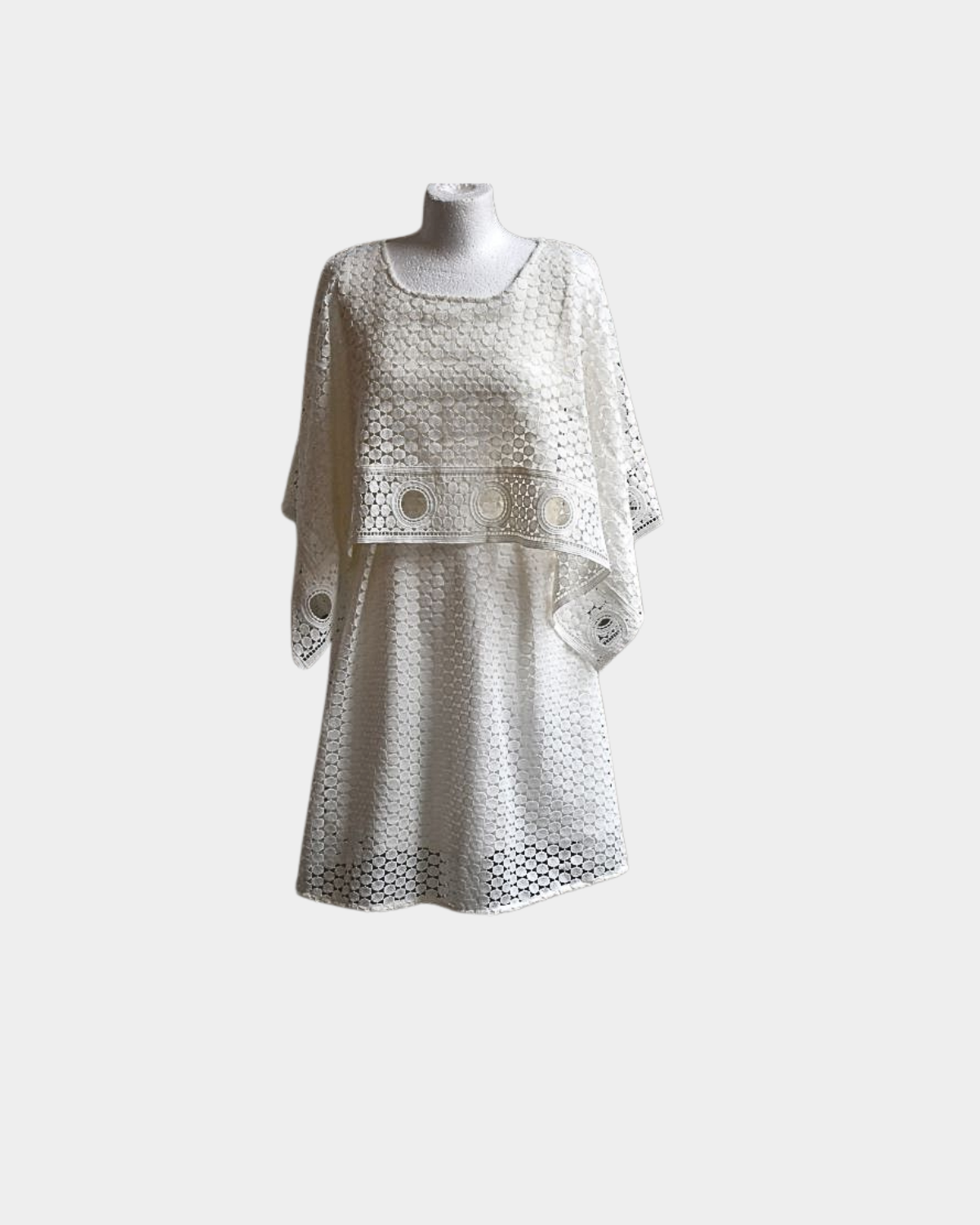 Joy Couture White Tiered Eyelet Dress (M)