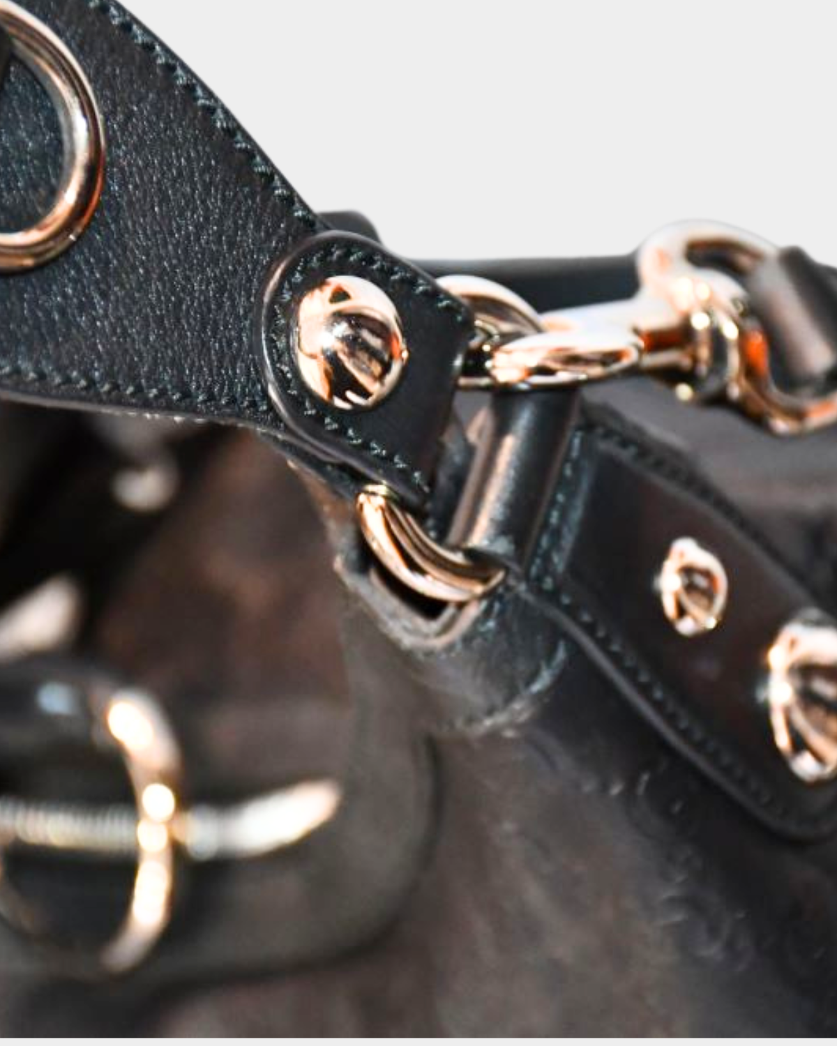 Gucci Black Leather Guccissima Horsebit Shoulder Bag