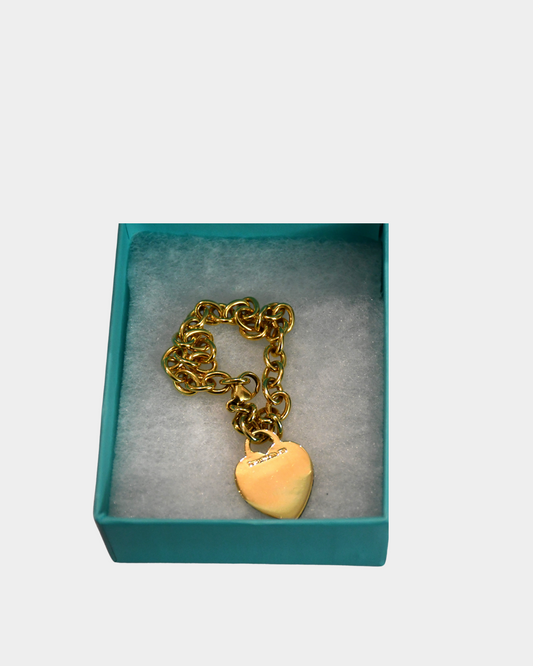 Tiffany 18ct Yellow Gold Heart Tag Bracelet