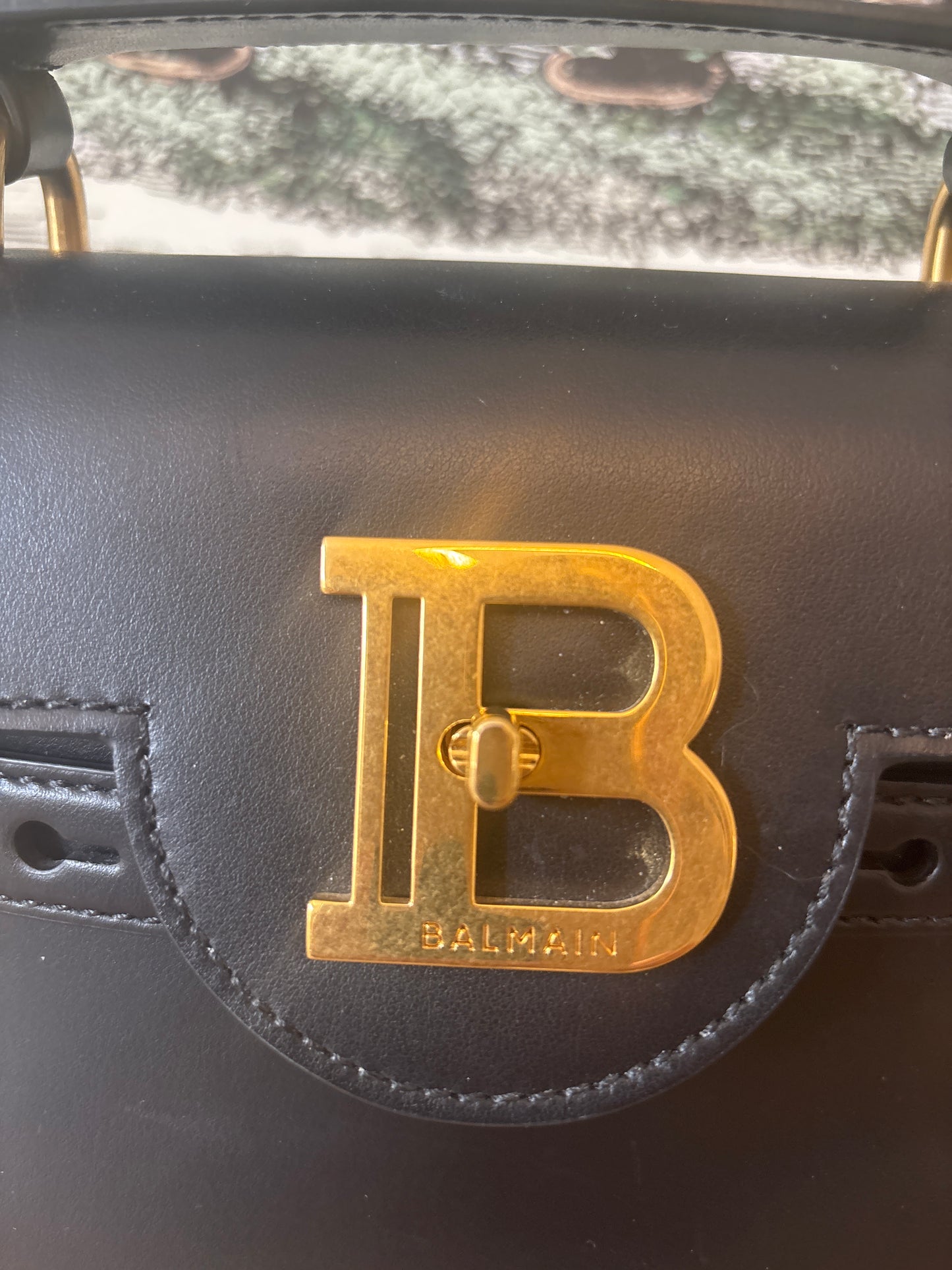 Balmain gold tone logo plaque 
