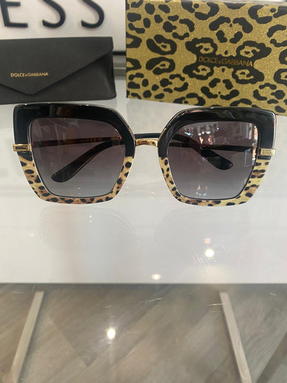 Dolce & Gabbana Leopard Print Oversize Sunglasses