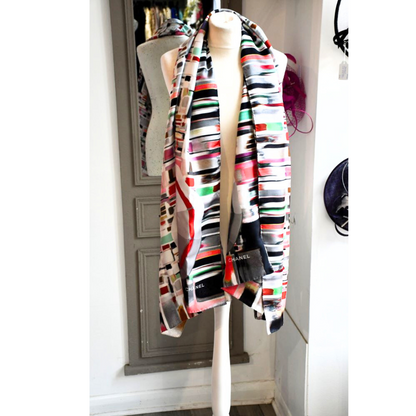 Chanel Long Silk Logo Multicolour Scarf