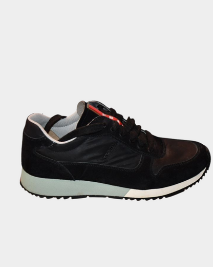 Prada Black Runner Trainers with Red Signature Strip (5)