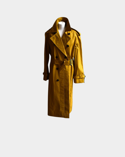 pre owned Burberry Mustard Double Breasted Cotton Trench Coat brand new with tags