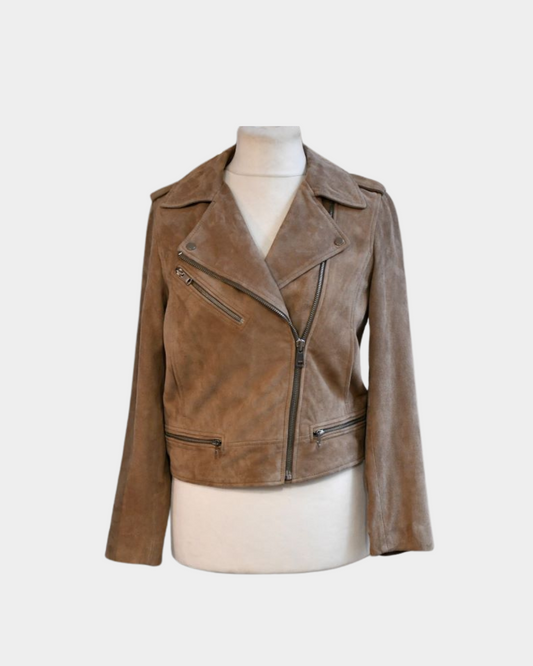 Reiss Suede Caramel Zip Jacket (12)