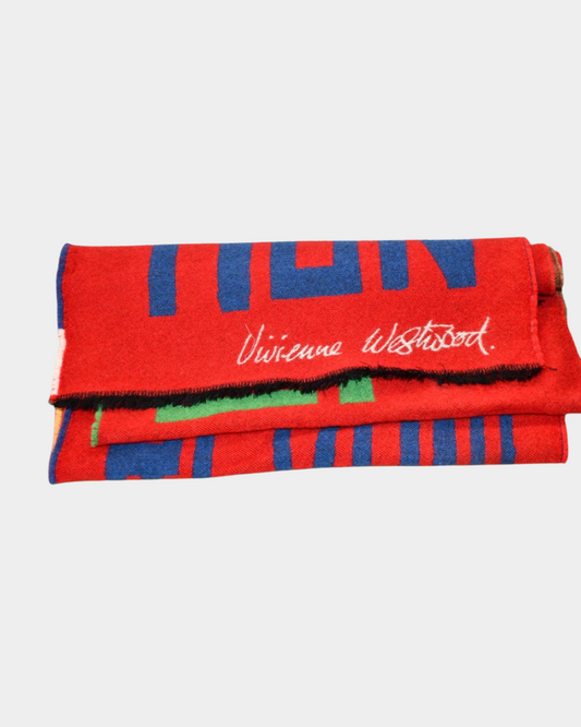 pre owned Vivienne Westwood Wool Branded Climate Revolution Scarf