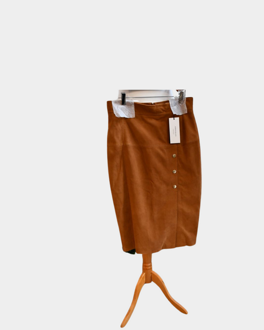 Karen Millen Tan Suede Pencil Skirt BNWT (10)