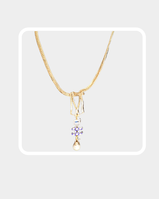 Reworked vintage Chanel  CC Pendant Chain Necklace