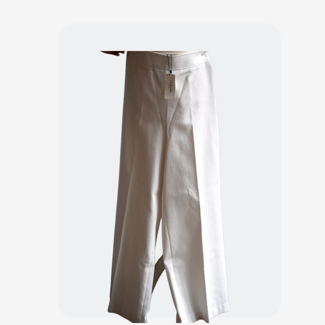 LK Bennett Cream White Cotton Trousers 