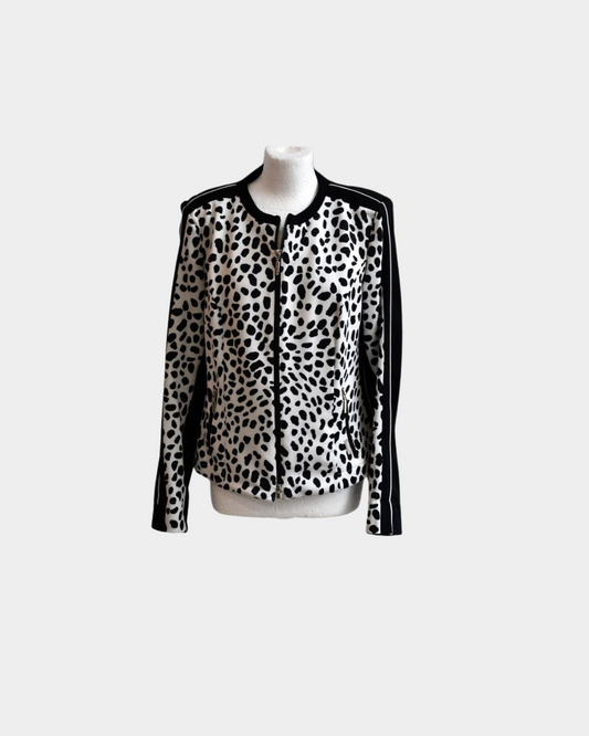 pre owned Airfield Animal Print Black & White Zip Jacket 