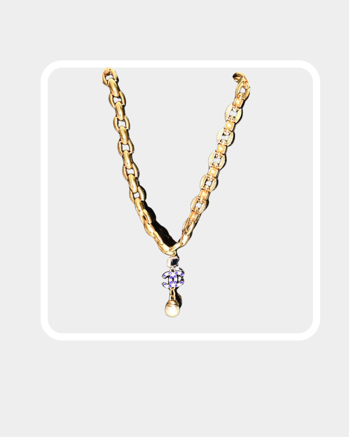 Reworked vintage Chanel CC Pendant Necklace