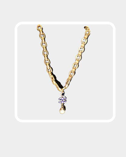 Reworked vintage Chanel CC Pendant Necklace