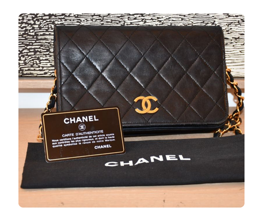 Pre owned Chanel Small Lambskin Vintage Wallet on Chain Bag