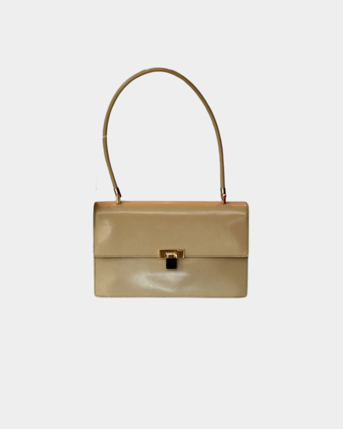 preowned Gucci Vintage Beige Patent Leather Bag