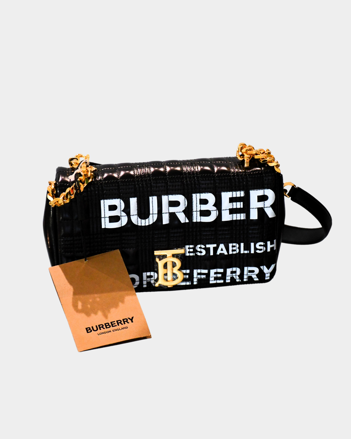 preowned brand new with tagsBurberry Lola Black Leather Crossbody Bag 