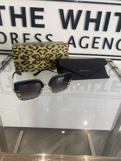 Dolce & Gabbana Leopard Print Oversize Sunglasses