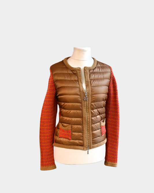 Moncler Orange Knitted Quilted Jacket (M)