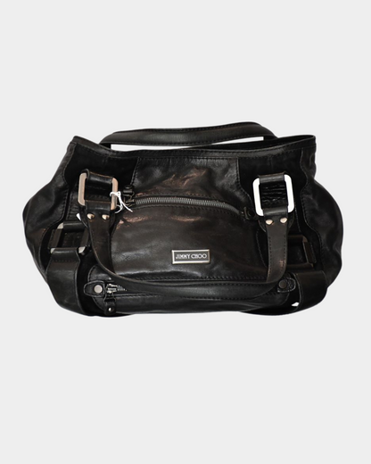 pre owned Jimmy Choo Black Leather Maddy Bag