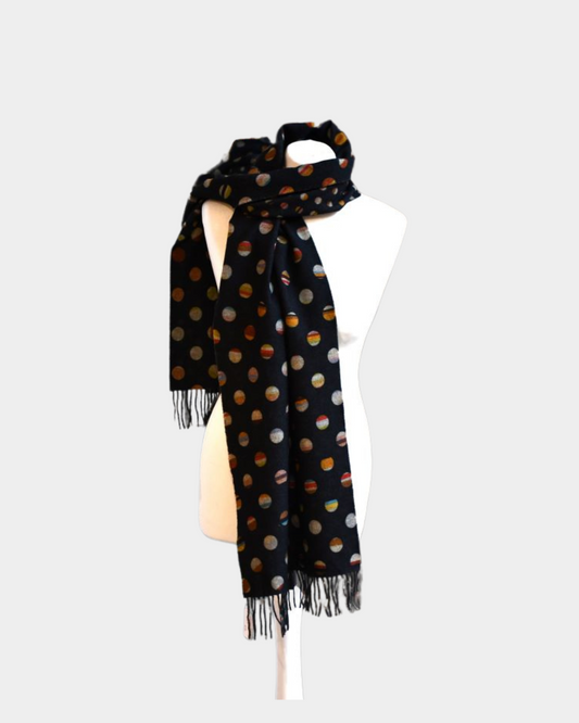 preowned Paul Smith Wool and Cashmere Reversible Spotted Scarf