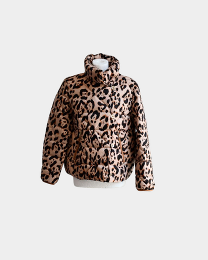 pre owned Marc Cain Leopard Print Short Puffer Jacket 