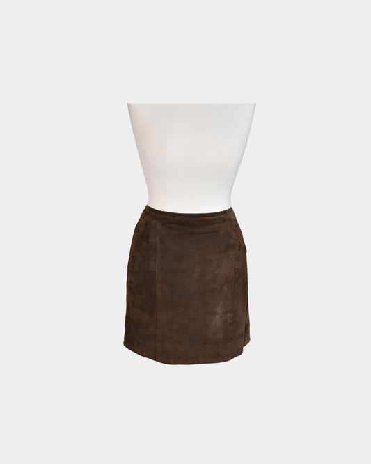 Versace Jeans Brown Suede Mini Skirt (44 EU)