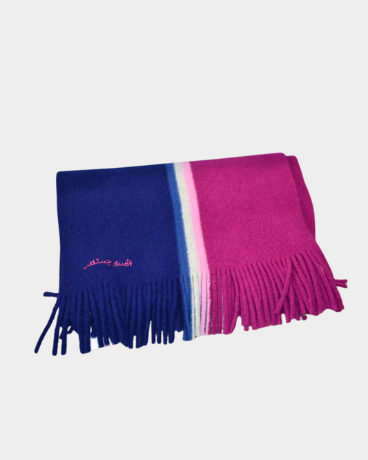 preloved Paul Smith Wool Pink and Blue Long Scarf