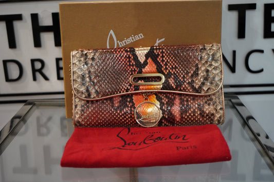 Preowned Christian Louboutin Python Clutch UNUSED