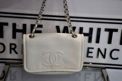 Chanel Matelasse Calf Leather White Bag