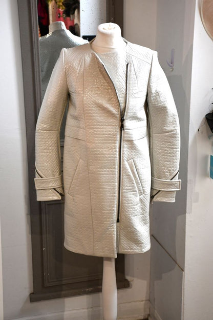 front view of Whistles White Coat