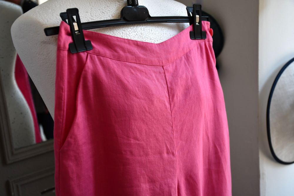 Mint Velvet Pink Wide Leg Linen Trousers (8)