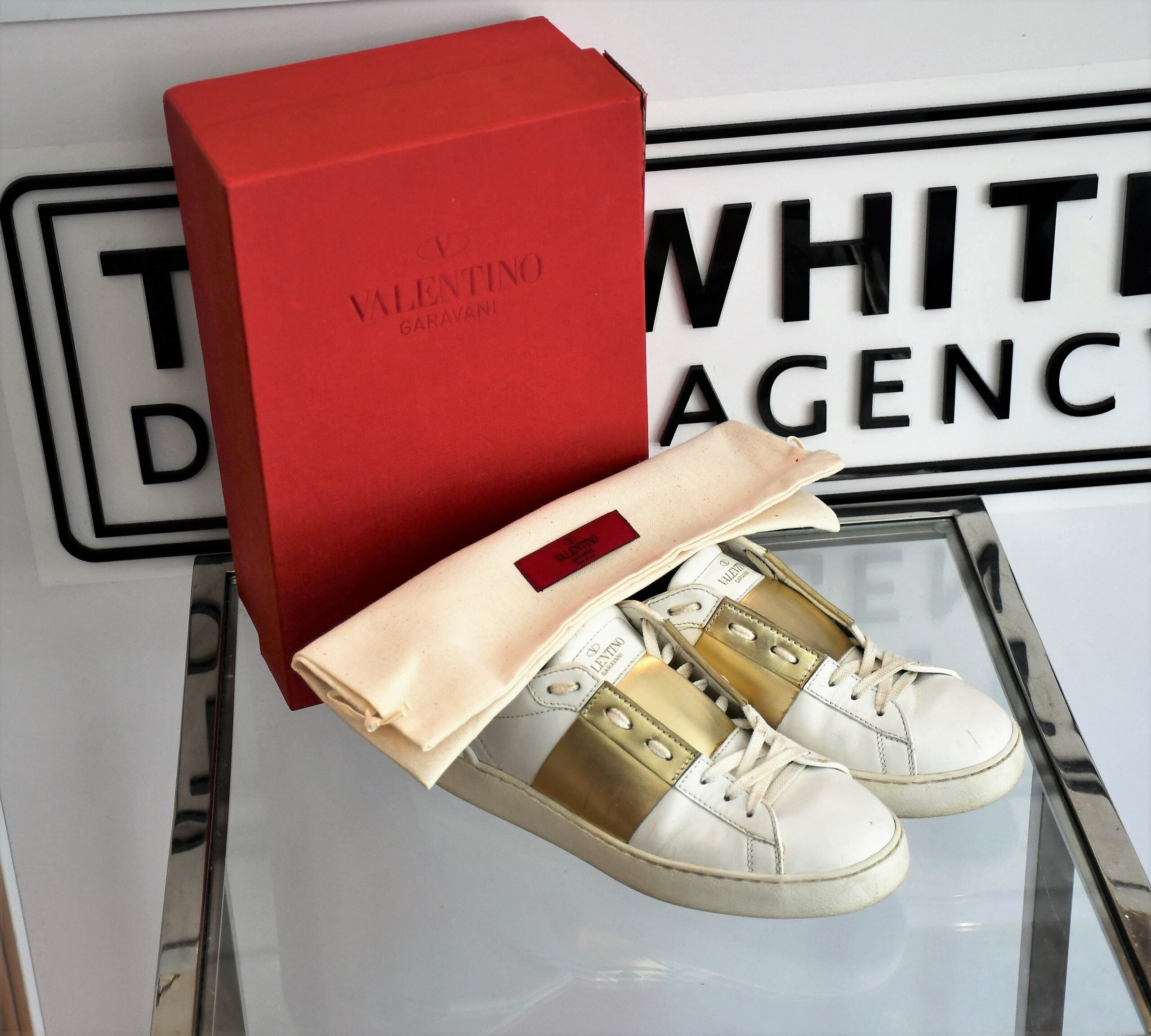 Valentino gold hot sale trainers