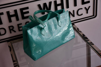 Louis Vuitton Green Metallic Vernis Monogram Wilshire Bag( No first time buyer discount applies)