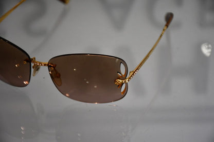 Louis Vuitton Gold Tone Metal Magnolia Sunglasses