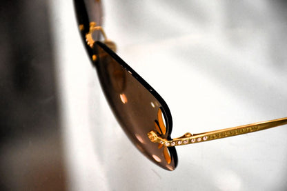 Louis Vuitton Gold Tone Metal Magnolia Sunglasses