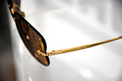 Louis Vuitton Gold Tone Metal Magnolia Sunglasses