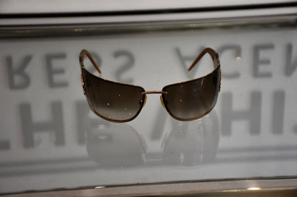 front view of preowned Roberto Cavalli Aglaia Brown Gold Sunglasses