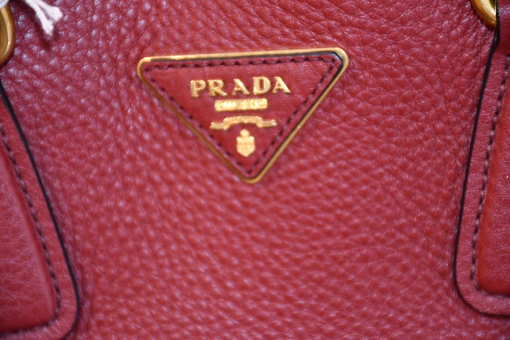 Prada Rubino Red Vitello Daino Leather Bag