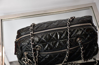 Chanel Mademoiselle Navy Blue Patent Leather Bag