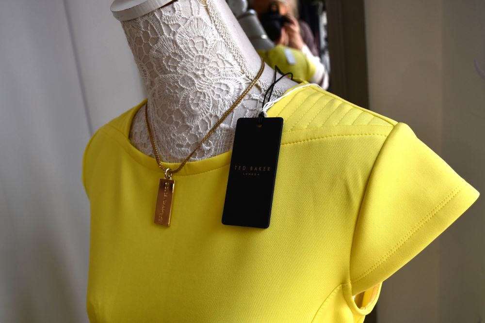 brand new with tags preowned Ted Baker Yellow Skater Dress 