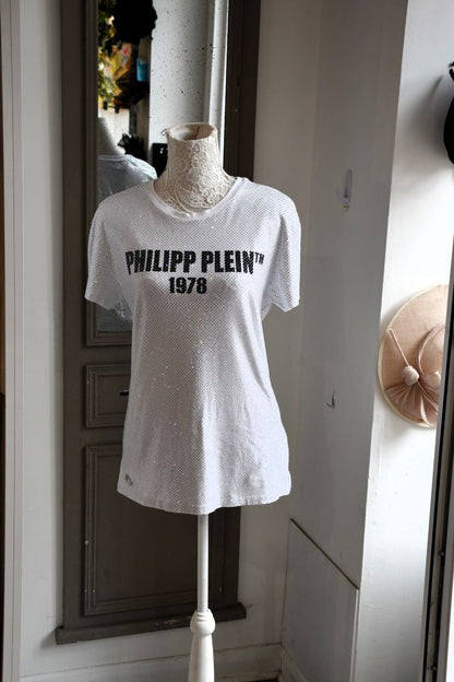 preloved Philipp Plein  White sparkle T shirt 