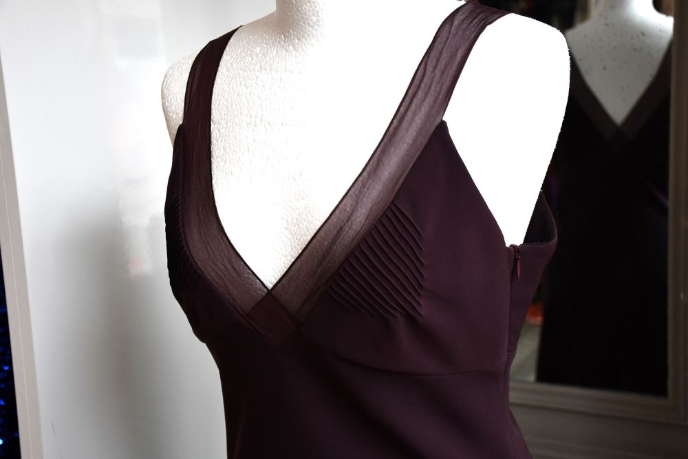 Emporio Armani Plum Sleeveless Slip Dress  (44)