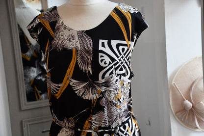 BIBA Black and Gold Maxi Dress (18)